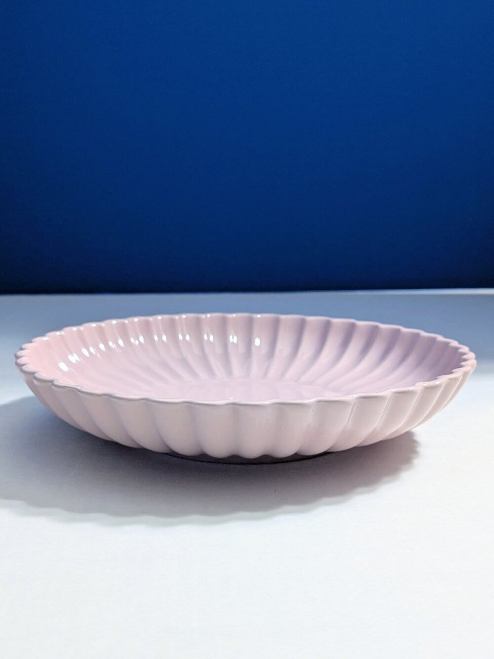 H&M Pink Fluted 9" Stoneware Pasta/Salad Plate